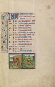 Ein Mann beim Ernten; Sternzeichen Löwe von Workshop of Willem Vrelant