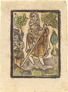 Sankt Christophorus, 1470-1480 von Workshop of the Master of the