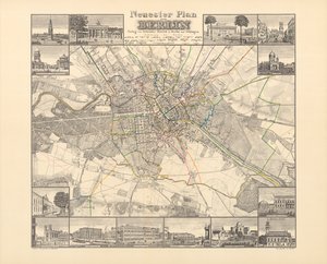 Historische Karte von Berlin, veröffentlicht von Verlag von Gebrueder Rocca, Berlin 1838
