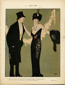 Illustration von Xavier Gose (1876-1915) in Le Lire, 06/02/09 - Gute Freunde - Liebe, Mode, Blumen