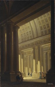 Die Innenansicht eines Tempels. Ein dorisches Vestibül, 1781 von Yakov Gerasimovich Farafontyev