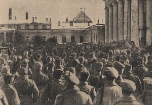 Manifestation revolutionärer Truppen vor der Staatsduma während der Februarrevolution von Yakov Vladimirovich Steinberg
