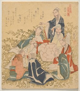 Acht betrunkene Unsterbliche, aus der Serie Zehn berühmte Nummern von Yashima Gakutei