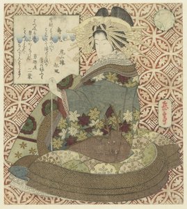 Sitzende Frau mit Pfeife von Yashima Gakutei