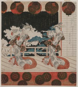 Der Tanz in Furuichi für die Hisagataya-Gruppe, Mitte der 1820er Jahre von Yashima Gakutei