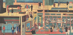 Ansicht in einem amerikanischen Dampfschiff, 1861 Bunkyu, 1. Jahr, 4. Monat