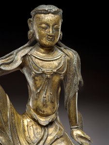 Bodhisattva Avalokitesvara, Yuan-Dynastie (vergoldete Bronze) (Detail)