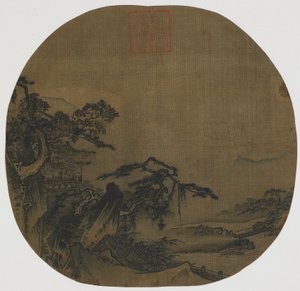 Landschaft: Pavillons an einem Berghang, ein Bach darunter, Ming-Dynastie, 16. Jahrhundert von Yuan Ma