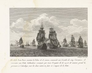 Jan Bart greift mit seinem Geschwader eine holländische Flotte an, 1676 von Yves Marie Le Gouaz