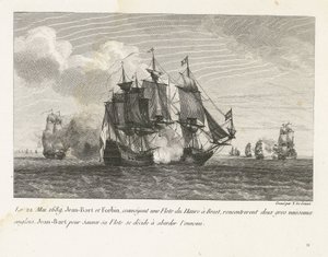 Jan Bart greift zwei englische Schiffe an, 1689 von Yves Marie Le Gouaz