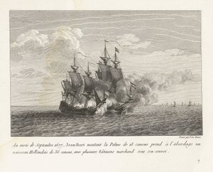 Jan Bart erobert eine holländische Fregatte, 1677 von Yves Marie Le Gouaz