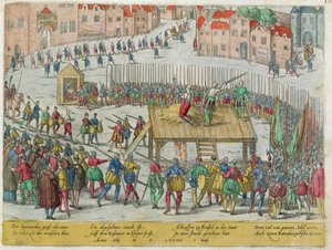 Die Hinrichtung von zwanzig adligen Führern, darunter die Grafen Egmont und Horn, durch den Herzog von Alva in Brüssel