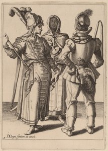 Ein Grandee, ein Bauer und eine verschleierte Frau von Zacharias Dolendo after Jacques de Gheyn II