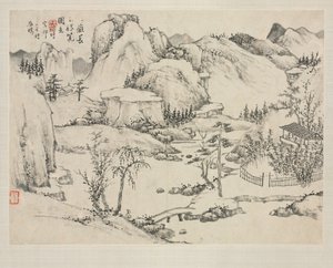 Landschaftsalbum in verschiedenen Stilen: Landschaft des Mt. Changbai nach Huang Gongwang
