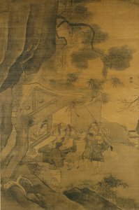 Ein Gemälde studierend, 16. Jahrhundert von Zhang Lu