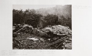 Brustwehren auf dem Little Round Top Hill, Gettysburg, Pennsylvania, Juli 1863 von Ferdinand Georg Waldmuller