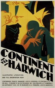 Kontinent über Harwich, LNER-Plakat von Ferdinand Georg Waldmuller