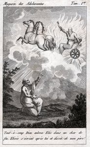 Elija fährt in den Himmel (Stich) von . .
