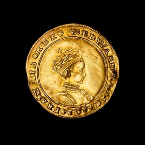 Englische gehämmerte Gold-Halbsouverän-Münze von Hippolyte Lalaise Devéria