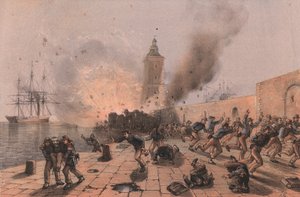 Explosion des Pulverfasses der Laterne, Belagerung von Ancona von William Walcutt