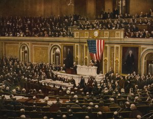 Für die Freiheit der Welt, Präsident Woodrow Wilson bittet den Kongress, Deutschland den Krieg zu erklären, 2. April