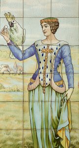 Innenansicht, Fliesenpaneel, Maler Furcy Ernest Tondeur, Ausführung Boch Frères La Louvière von . .