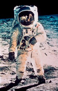 Bemannte Raumfahrt, USA, Apollo 11 Edwin "Buzz" Aldrin auf dem Mond