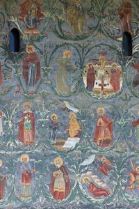 Kloster (manastirea Sucevita). Die Kirche. Außenansicht. Südwand. Wandmalerei