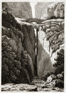 Natürliche Brücken von Icononzo, Kolumbien (Gravur)