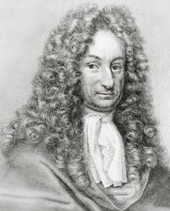 Porträt von Gottfried Wilhelm von Leibniz (1646-1716), deutscher Mathematiker, Philosoph und Wissenschaftler, Gravur von William Walcutt