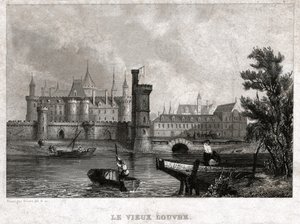 Der Alte Louvre, Anfang des 19. Jahrhunderts (Gravur) von . .