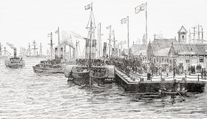 Die Landungsbrücke des Prinzen, Liverpool Dock, Liverpool, England von . .