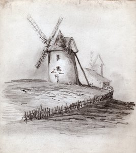 Windmühle in der Normandie, Frankreich (Illustration)
