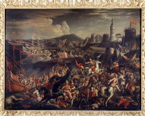 Angriff der Sarazenen auf die Insel Malta, verteidigt von den Johannitern im Jahr 1565