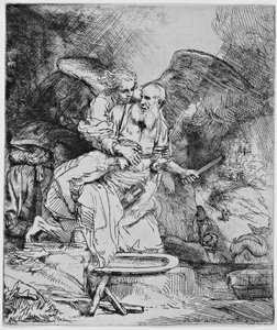 Abrahams Opfer von Rembrandt van Rijn