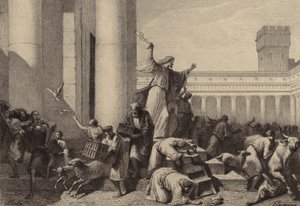 Jesus vertreibt die Geldwechsler aus dem Tempel