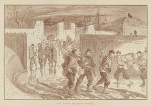 Ein Tor von belagertem Paris von after Albert Robida