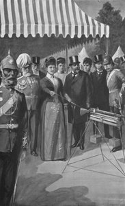Die Prinzessin von Wales feuert den ersten Schuss in Bisley, 12. Juli 1890 von after Charles Mills Sheldon