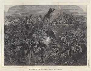 Ein Kampf in den Schützengräben vor Sewastopol von after Edmond Morin