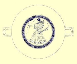 Artemis mit Bogen, Pfeil und Fackel, Illustration aus Griechische Vasenmalereien von J. E. Harrison und D. S. MacColl, veröffentlicht 1894 von after English School
