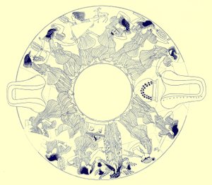 Tanz der Mänaden zu Dionysos, Illustration aus Griechische Vasenmalereien von J. E. Harrison und D. S. MacColl, veröffentlicht 1894 von after English School