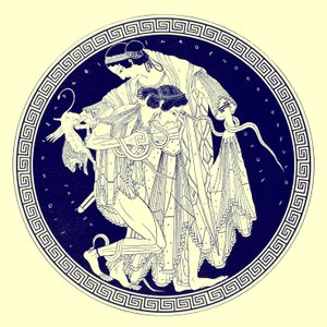 Peleus und Thetis, Illustration aus Griechische Vasenmalereien von J. E. Harrison und D. S. MacColl, veröffentlicht 1894 von after English School