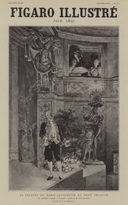Der französische Schauspieler Louis Arsène Delaunay rezitiert Jules Clareties Gedicht A Trianon im Theater von Marie Antoinette im Petit Trianon, Versailles
