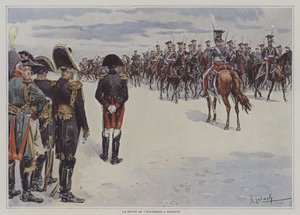 Napoleon inspiziert die Truppen der polnischen leichten Kavallerie in Bayonne