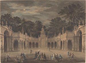 Ein Entwurf für Beleuchtungen zur Feier des Geburtstags von König Georg III. von after Giovanni Battista Cipriani Robert Adam