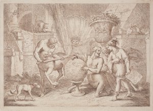 Chiron lehrt Achilles Geographie von after Giovanni Benedetto Castiglione Gaetano Zompini