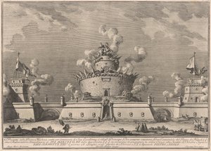 Die Prima Macchina für die Chinea von 1759: Eine Festung von after Giuseppe Palazzi Giuseppe Vasi after Paolo Posi