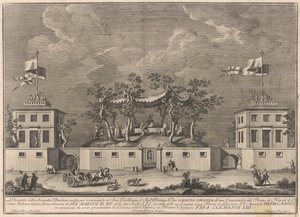 Die zweite Maschine für die Chinea von 1759: Eine "Deliziosa" mit einem Bacchanal von after Giuseppe Palazzi Giuseppe Vasi after Paolo Posi