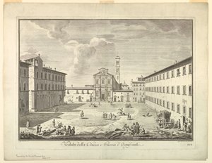 Ansicht von Florenz, Platte aus "Scelta di XXIV Vedute delle principali contrade, piazze, chiese, e palazzi della Città di Firenze"