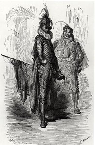 Illustration aus Le Capitaine Fracasse von Theophile Gautier (1811-72) graviert von Fortune Louis Meaulle (1844-1901) 1866 von Gustave after Dore